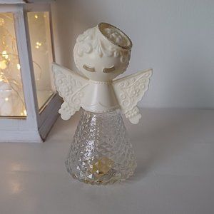 Rare Vintage Avon Heaven Angel Glass Roses, Roses Cologne Perfume Bottle